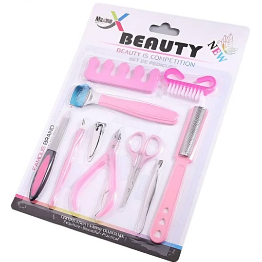 10 PC Pink Manicure Pedicure Set