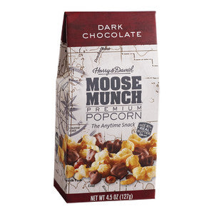 HARRY & DAVID DARK CHOCOLATE MOOSE MUNCH POPCORN GABLE BOX