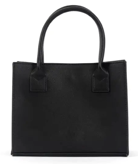 Black Vegan Leather Tote Bag