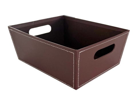Brown Embossed Tray Basket