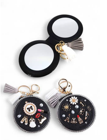 Beauty Iconic Crystal Pocket Mirror Bag Charm