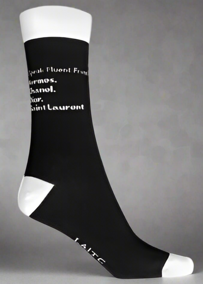 I Speak Fluent French (Hermes, Chanel, Dior, St. Laurent) Socks