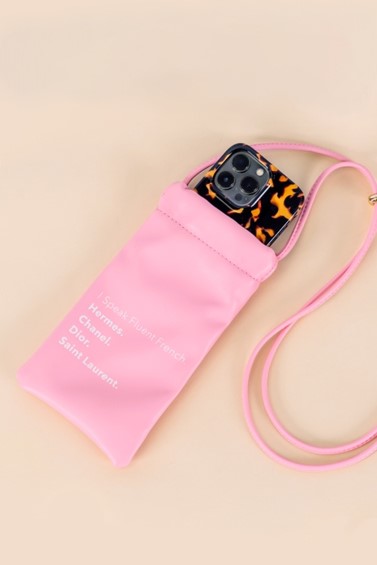 I speak fluent French pouch - pink