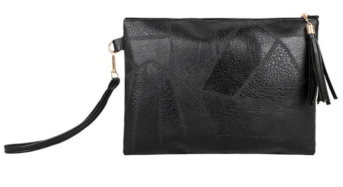 Black Pu Leather Clutch