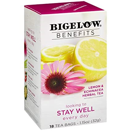 BIGELOW BENEFITS TEA W/ LEMON AND ECHINANCA TEA