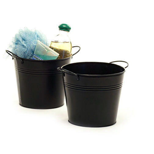 Black Round Tin Basket