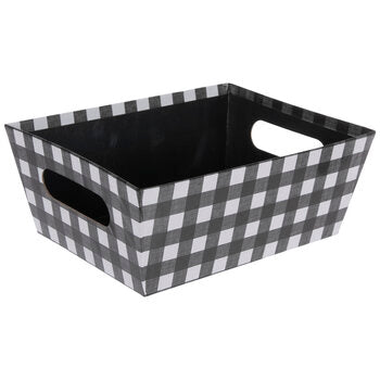 BLACK AND WHITE BUFFALO CHECK BASKET