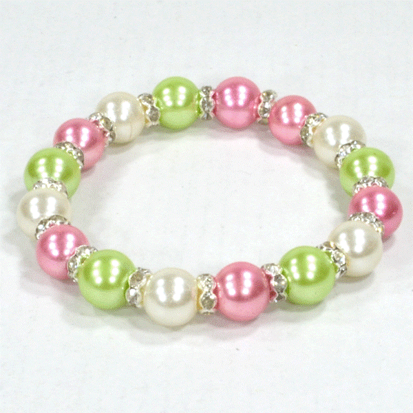 Pearl Bracelet - Pink and Green