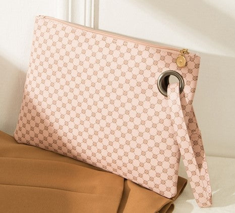 Plaid Pink Wristlet Pouch