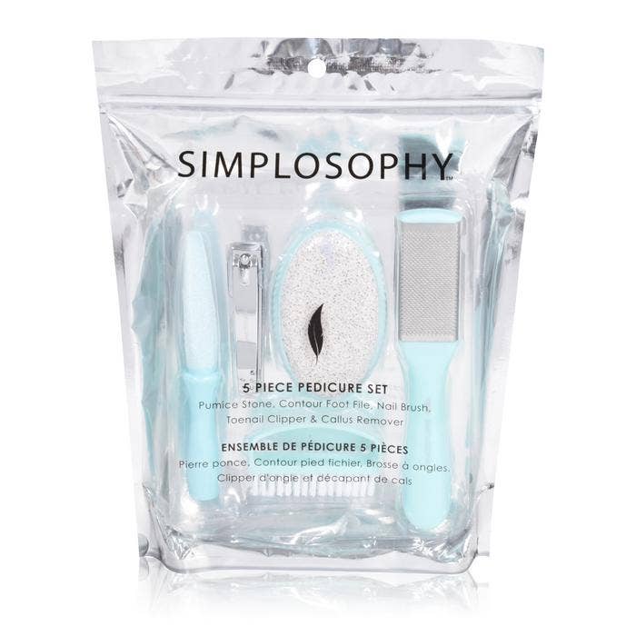 5 PC. PEDICURE SET SIMPLOSOPHY TEAL