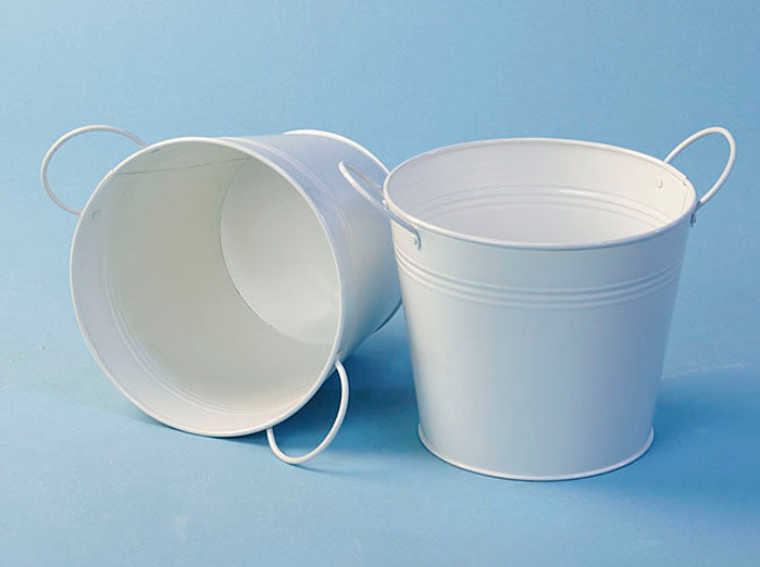 White Round Tin Basket