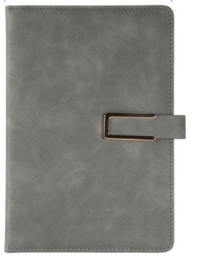 Gray Leather Buckle Notebook