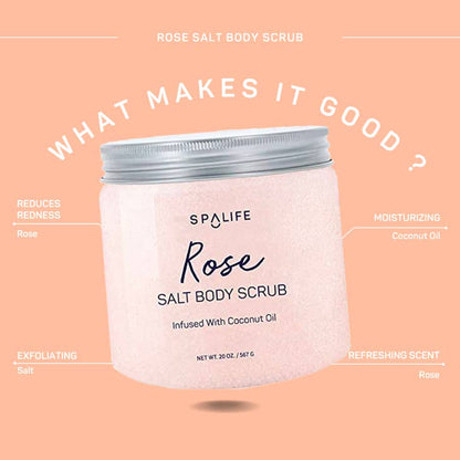 Rose Salt Body Scrub with Coconut Oil