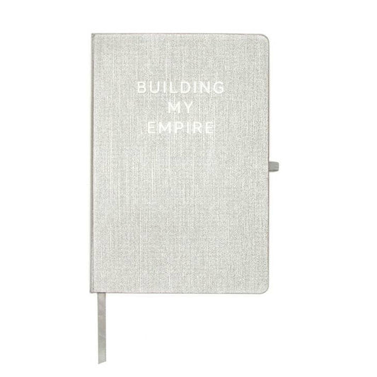 Silver Metallic Message Journal - "Building My Empire"