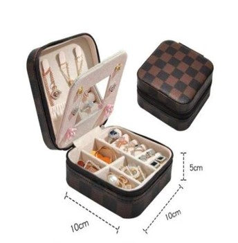Brown Plaid Jewelry Box