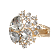 A Full Heart Crystal Gold Cuff