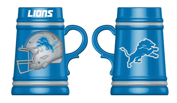 Detroit Lions Ceramic Stein Cup, 24oz