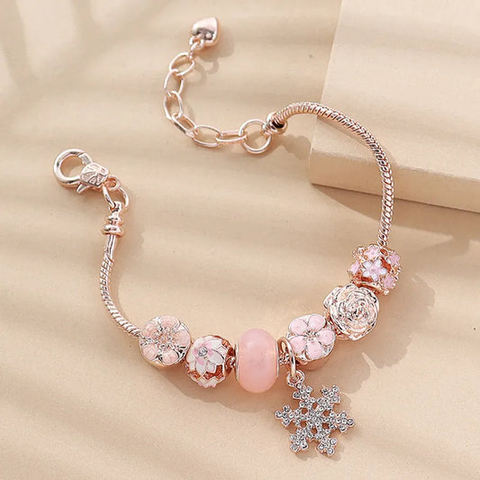 Pink Snowflake Bracelet