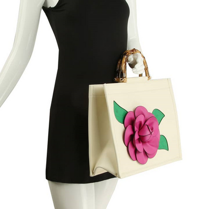 Women Flower Satchel Evening Purse Top Handle - LAVENDER/PURPLE