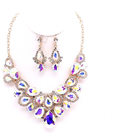 Flower Theme Casting Chunky Necklace Set