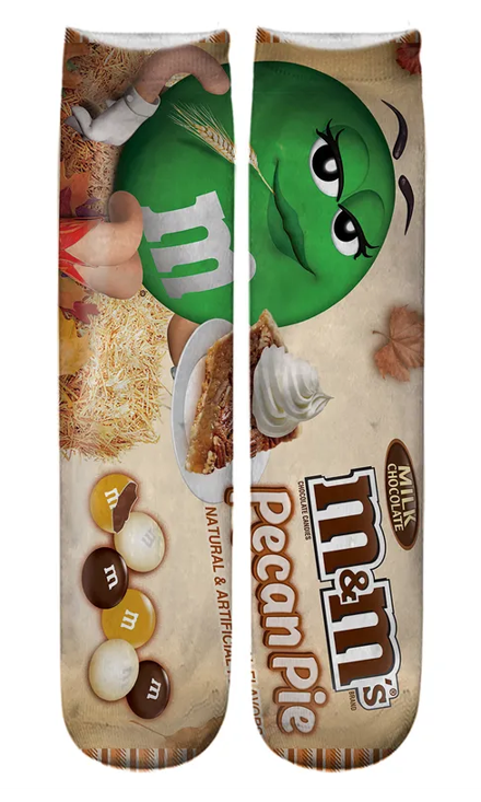 Green M&M Full Printing Full Crew Socks