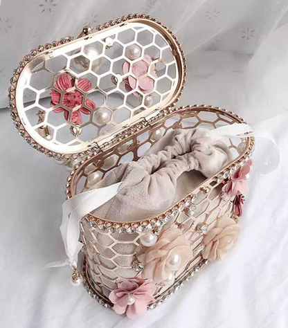 Pearl Luxury Evening Handbag - BEIGE