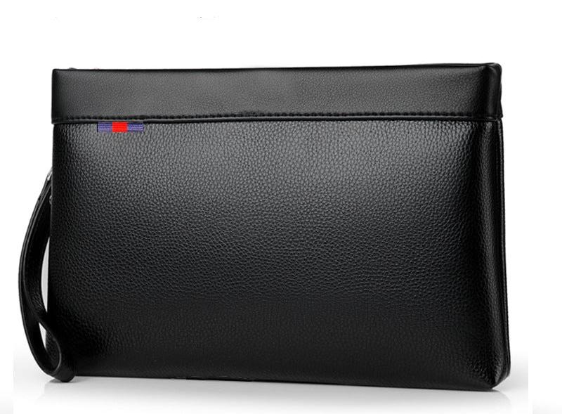 Black Leather Square Clutch