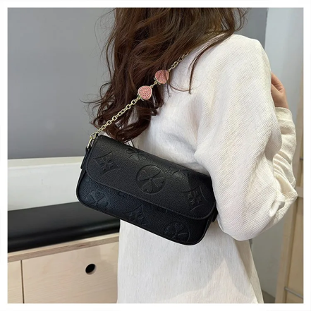 Trendy Retro Floral Square Fresh Sweet Crossbody Shoulder Chain Bag