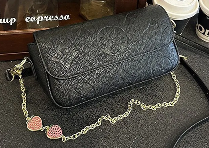 Trendy Retro Floral Square Fresh Sweet Crossbody Shoulder Chain Bag