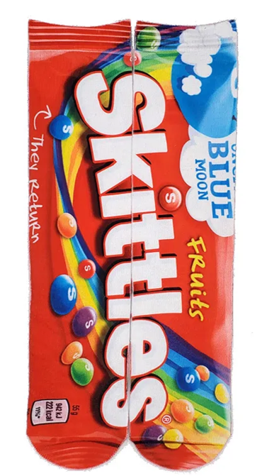 Skittles Candy Full Print Crew Socks
