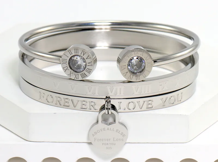 Three Layer Stainless Steel Forever Love Bracelet