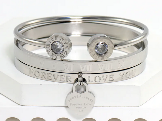 Three Layer Stainless Steel Forever Love Bracelet
