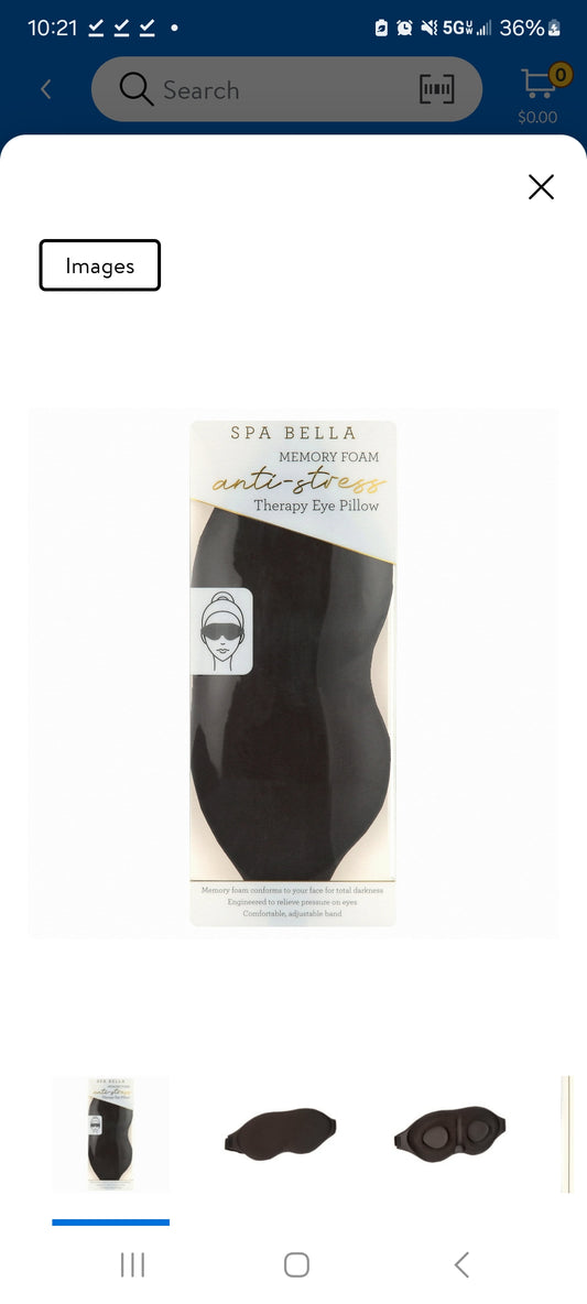 Spa Bella Memory Anti Stress Therapy Eye Pillow