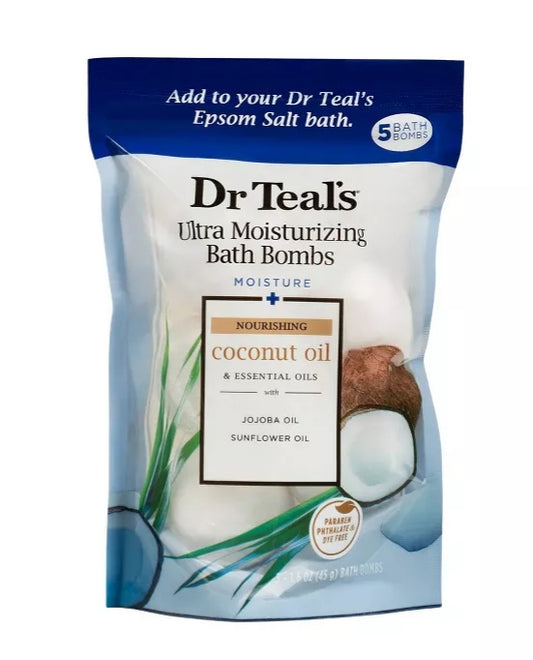 Dr. Teals Moisturising Bath Bombs Coconut Oil
