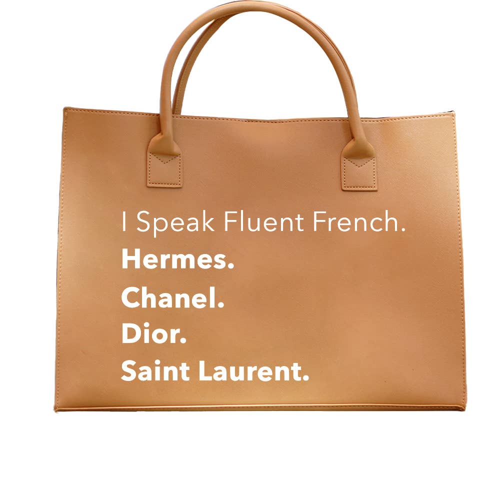 Fluent French Black Tote Bag