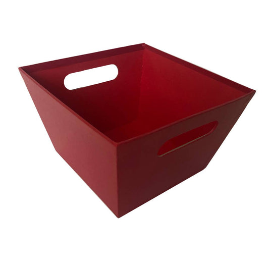 Red Square Leatherette Basket