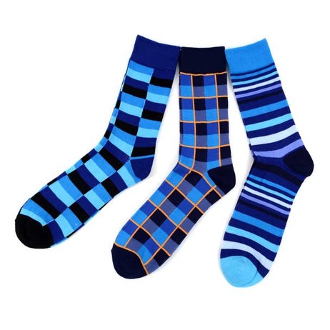 Men's Casual Fancy Crew Socks - Blue
