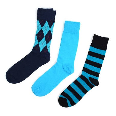 Men's Casual Fancy Crew Socks Teal