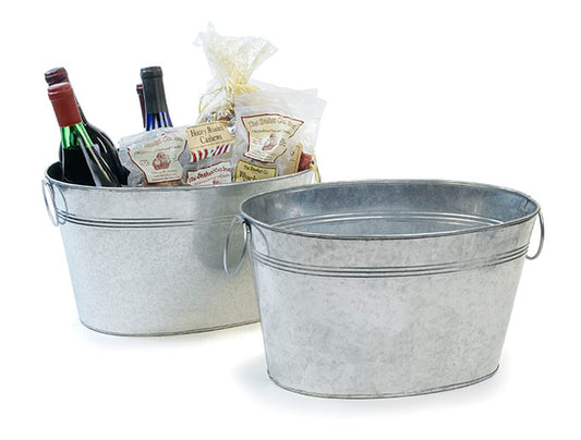 Silver Oval Tub Basket