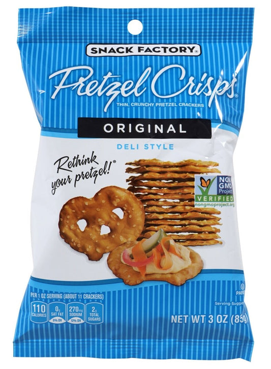 Snack Factory Original Pretzel Crisps, 3-oz. Bags