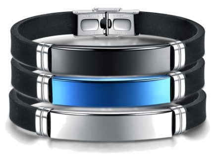 New Retro Style Titanium Steel Men's Leather Bracelet
