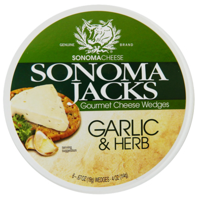 Sonoma Jacks Gourmet Cheese Wedges - Garlic & Herb - Build Your Baskets