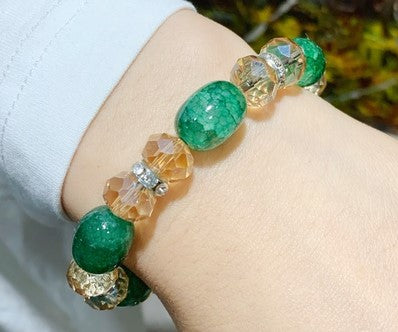 Transparent Green Glass Bracelet