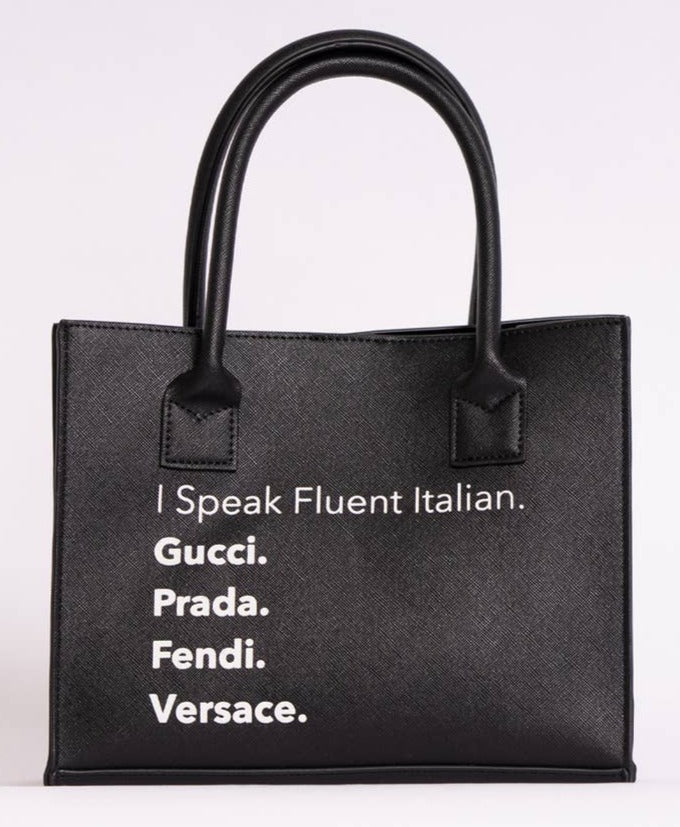 I SPEAK A DIFFERENT LANGUAGE TOTE (ITALIAN) – Feelin' Myself Boutique
